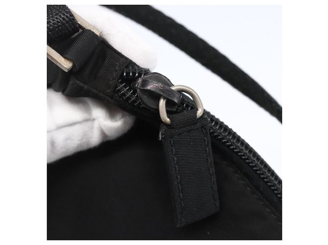 Bolso Accesorio Prada Nylon Negro Plata Auth SW1714 - vista 15