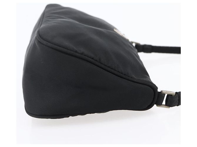 Bolso Accesorio Prada Nylon Negro Plata Auth SW1714 - vista 5