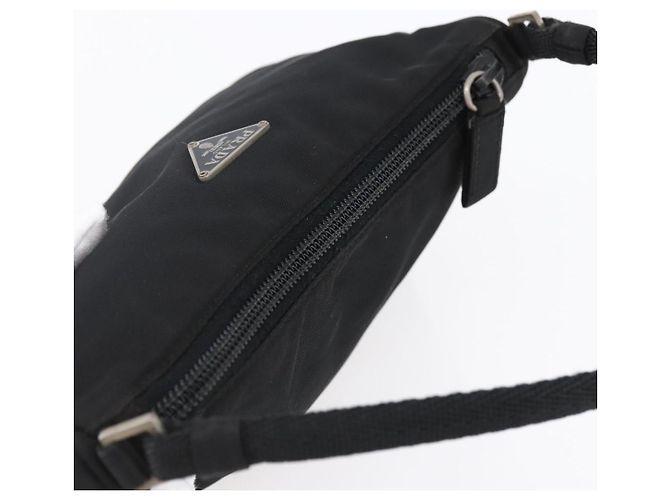 Bolso Accesorio Prada Nylon Negro Plata Auth SW1714 - vista 6