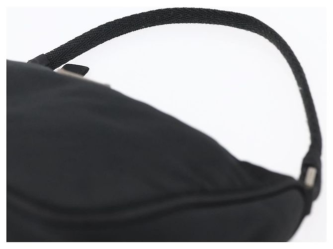 Bolso Accesorio Prada Nylon Negro Plata Auth SW1714 - vista 8