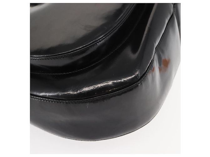 Borsa a Spalla Gancini Smalto Nero Argento Salvatore Ferragamo Auth BA7067 - vista 10