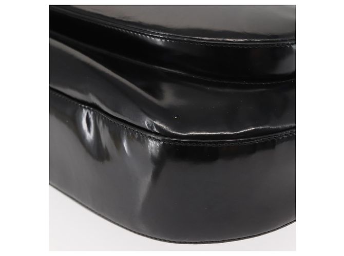 Borsa a Spalla Gancini Smalto Nero Argento Salvatore Ferragamo Auth BA7067 - vista 11
