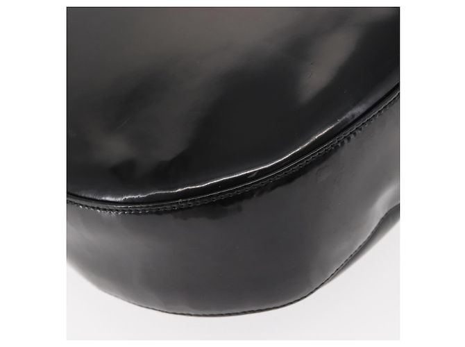 Borsa a Spalla Gancini Smalto Nero Argento Salvatore Ferragamo Auth BA7067 - vista 12