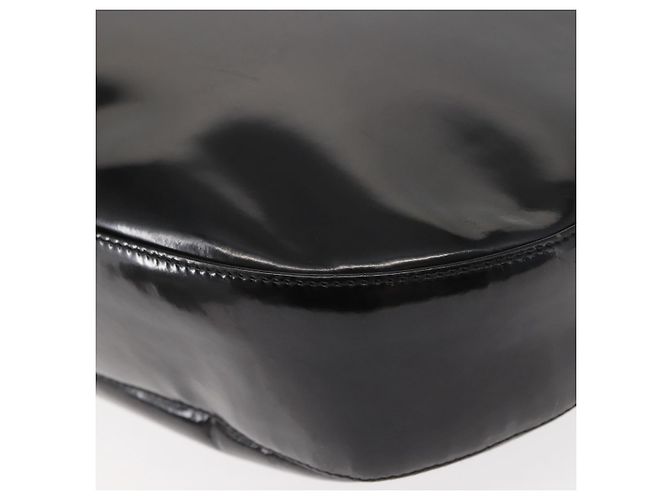 Borsa a Spalla Gancini Smalto Nero Argento Salvatore Ferragamo Auth BA7067 - vista 13