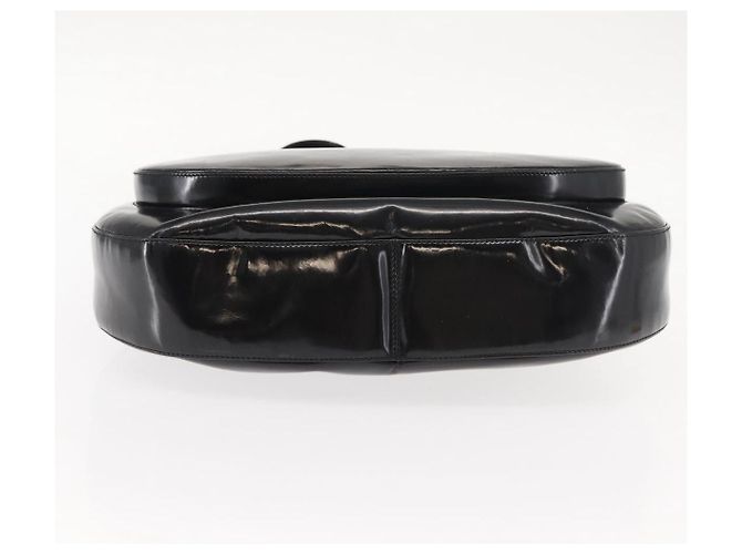 Borsa a Spalla Gancini Smalto Nero Argento Salvatore Ferragamo Auth BA7067 - vista 9