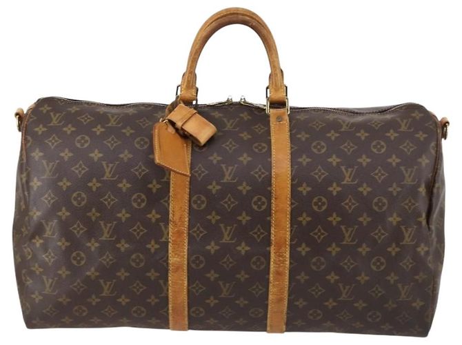 LOUIS VUITTON Monogram Keepall Bandouliere 55 Borsa Boston M41414 LV Auth 145385 Monogramma - vista 13