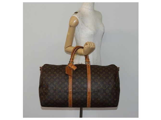 LOUIS VUITTON Monogram Keepall Bandouliere 55 Borsa Boston M41414 LV Auth 145385 Monogramma - vista 22