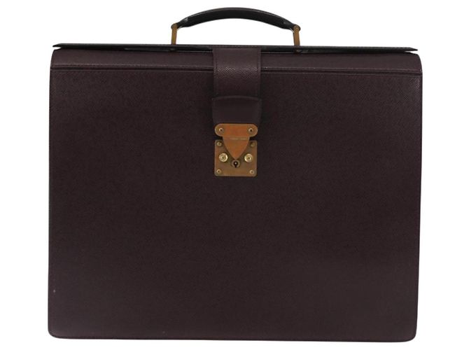 LOUIS VUITTON Briefcase Ural in Pelle Taiga Acajou M30026 LV Auth th6414 Marrone - vista 13
