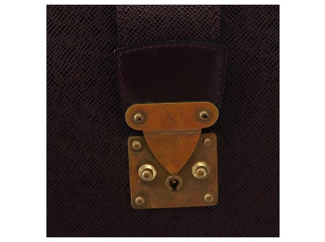 LOUIS VUITTON Briefcase Ural in Pelle Taiga Acajou M30026 LV Auth th6414 Marrone - vista 17