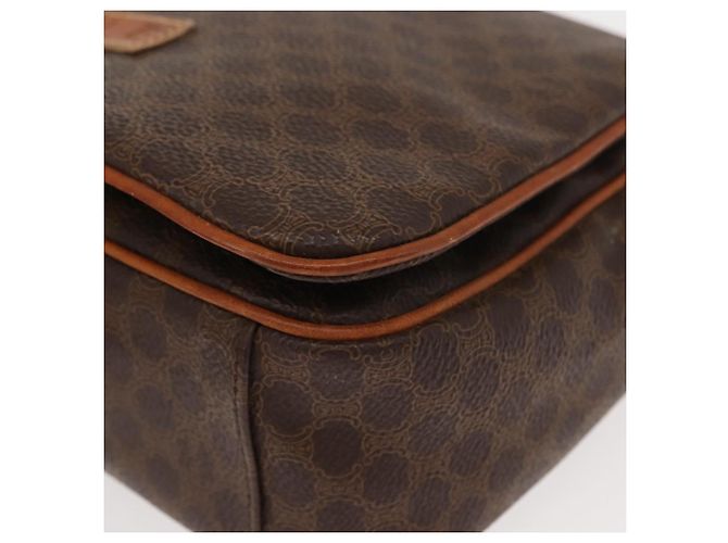 Céline Borsa a Spalla in Tela Macadam CELINE in Pelle PVC Marrone Oro Auth gh1088 D'oro - vista 11