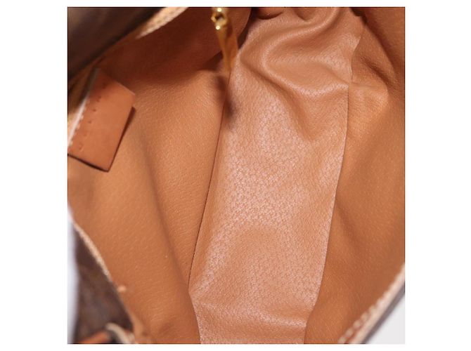 Céline Borsa a Spalla in Tela Macadam CELINE in Pelle PVC Marrone Oro Auth gh1088 D'oro - vista 17