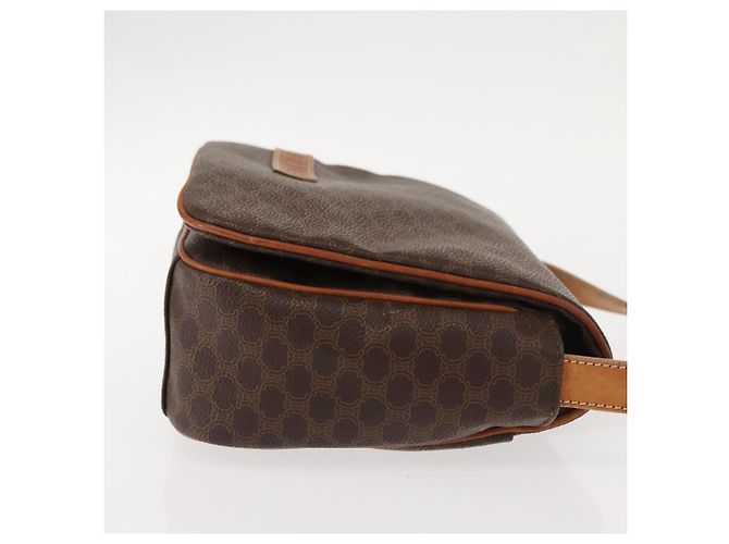 Céline Borsa a Spalla in Tela Macadam CELINE in Pelle PVC Marrone Oro Auth gh1088 D'oro - vista 4