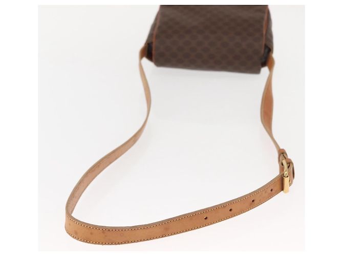 Céline Borsa a Spalla in Tela Macadam CELINE in Pelle PVC Marrone Oro Auth gh1088 D'oro - vista 7