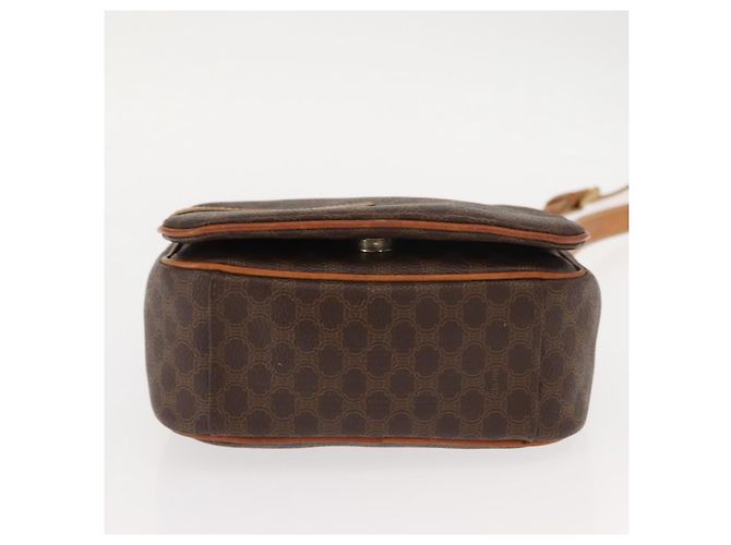 Céline Borsa a Spalla in Tela Macadam CELINE in Pelle PVC Marrone Oro Auth gh1088 D'oro - vista 9
