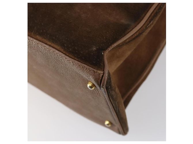 Borsa a Mano GUCCI Bamboo Camoscio Marrone Oro 002 2855 0322 0 Auth bs29507 D'oro - vista 12