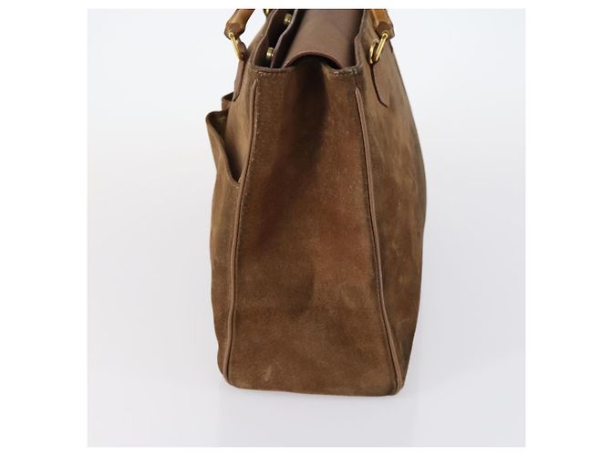 Borsa a Mano GUCCI Bamboo Camoscio Marrone Oro 002 2855 0322 0 Auth bs29507 D'oro - vista 4