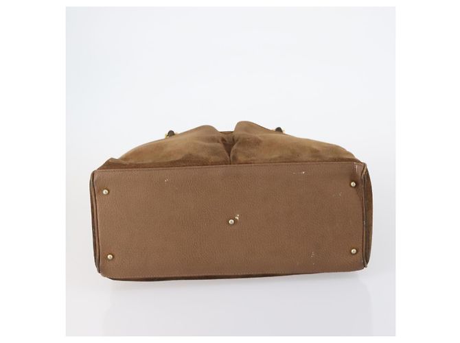 Borsa a Mano GUCCI Bamboo Camoscio Marrone Oro 002 2855 0322 0 Auth bs29507 D'oro - vista 9