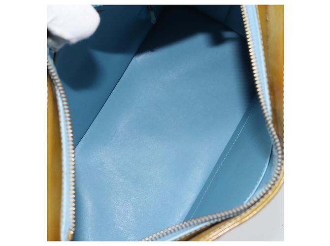 LOUIS VUITTON Borsa a Mano Monogram Vernis Houston Blu Baby M91005 LV Auth 150110 Blu chiaro - vista 11