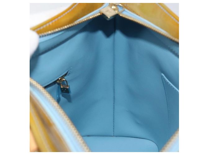 LOUIS VUITTON Borsa a Mano Monogram Vernis Houston Blu Baby M91005 LV Auth 150110 Blu chiaro - vista 21