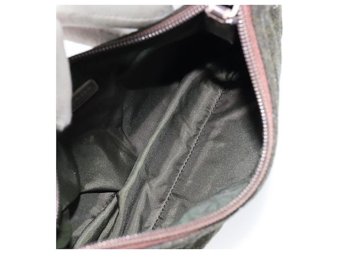 PRADA Sports Accessory Pouch Wool Khaki Auth am9470 - view 10