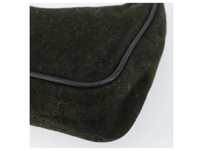 PRADA Sports Accessory Pouch Wool Khaki Auth am9470 - view 15
