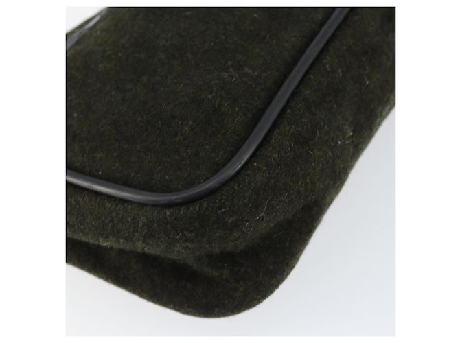 PRADA Sports Accessory Pouch Wool Khaki Auth am9470 - view 16