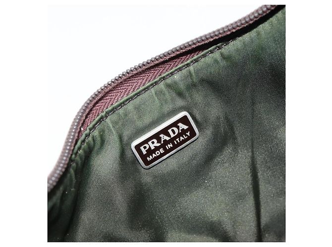 PRADA Sports Accessory Pouch Wool Khaki Auth am9470 - view 20
