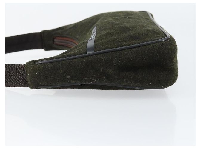 PRADA Sports Accessory Pouch Wool Khaki Auth am9470 - view 4