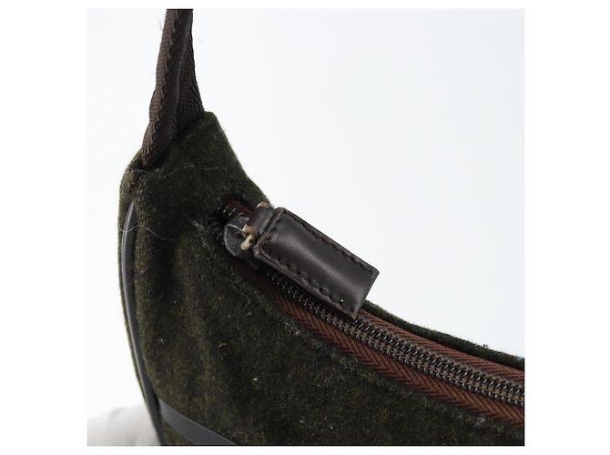 PRADA Sports Accessory Pouch Wool Khaki Auth am9470 - view 9