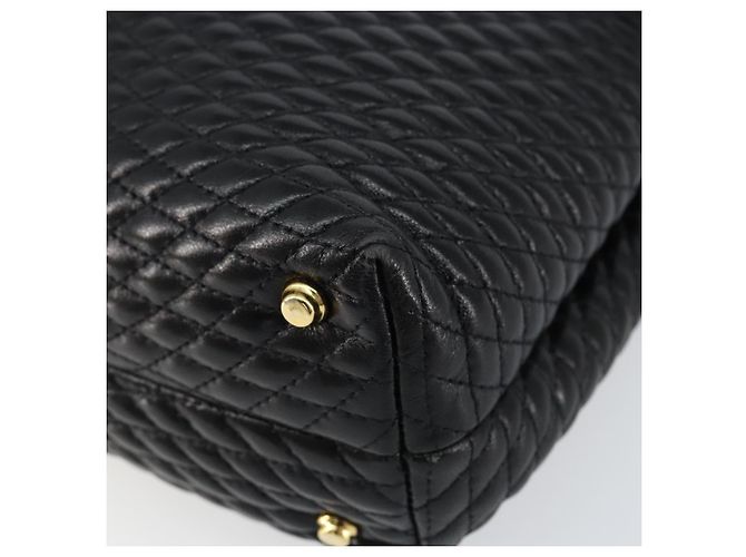 BALLY Borsa a Mano Trapuntata in Pelle Nera e Oro Auth gh1161 Nero D'oro - vista 10