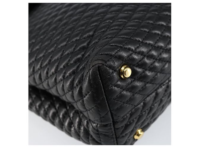 BALLY Borsa a Mano Trapuntata in Pelle Nera e Oro Auth gh1161 Nero D'oro - vista 11