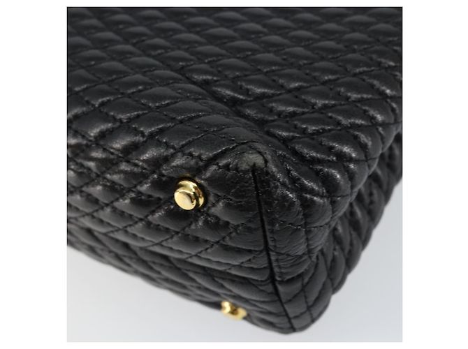 BALLY Borsa a Mano Trapuntata in Pelle Nera e Oro Auth gh1161 Nero D'oro - vista 12