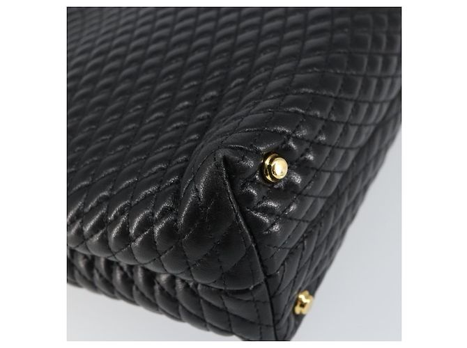 BALLY Borsa a Mano Trapuntata in Pelle Nera e Oro Auth gh1161 Nero D'oro - vista 13