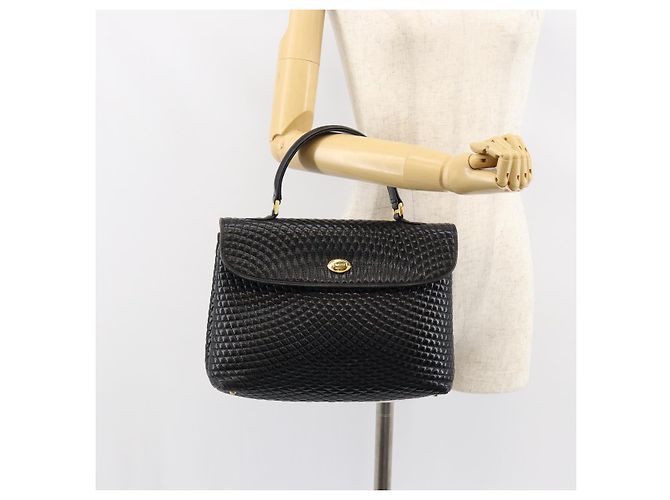 BALLY Borsa a Mano Trapuntata in Pelle Nera e Oro Auth gh1161 Nero D'oro - vista 23