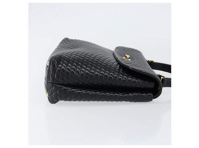 BALLY Borsa a Mano Trapuntata in Pelle Nera e Oro Auth gh1161 Nero D'oro - vista 4