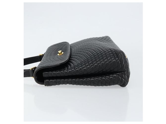 BALLY Borsa a Mano Trapuntata in Pelle Nera e Oro Auth gh1161 Nero D'oro - vista 5