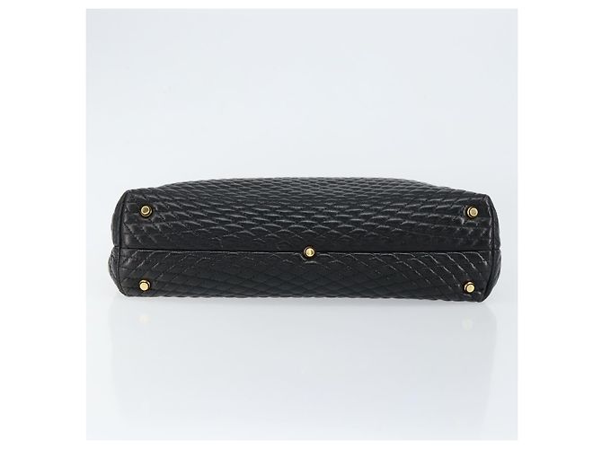 BALLY Borsa a Mano Trapuntata in Pelle Nera e Oro Auth gh1161 Nero D'oro - vista 9
