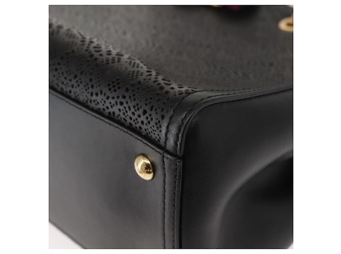 Borsa Tote Vala Chain in pelle nera e oro di Salvatore Ferragamo Auth gh1102 Nero D'oro - vista 11