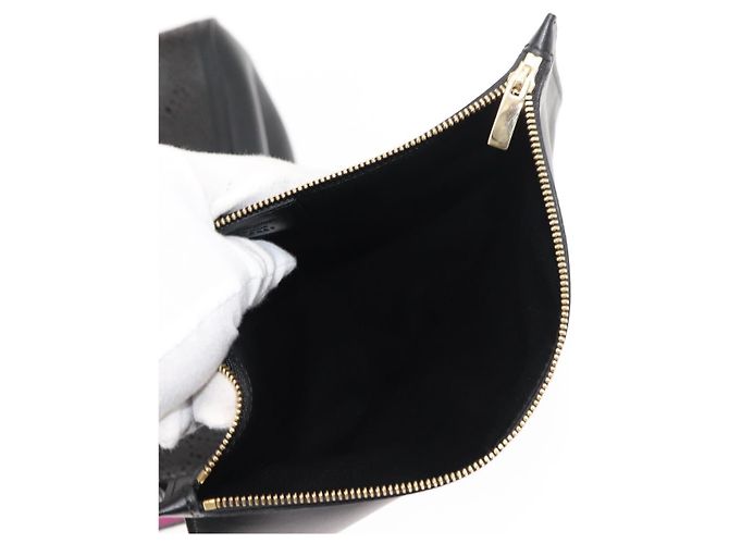 Borsa Tote Vala Chain in pelle nera e oro di Salvatore Ferragamo Auth gh1102 Nero D'oro - vista 20