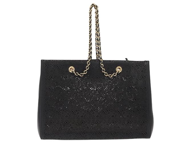 Borsa Tote Vala Chain in pelle nera e oro di Salvatore Ferragamo Auth gh1102 Nero D'oro - vista 3