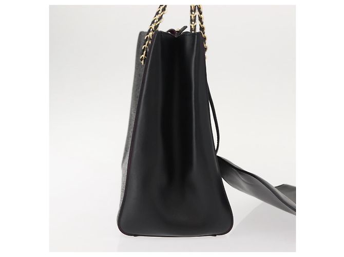 Borsa Tote Vala Chain in pelle nera e oro di Salvatore Ferragamo Auth gh1102 Nero D'oro - vista 5