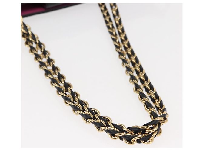 Borsa Tote Vala Chain in pelle nera e oro di Salvatore Ferragamo Auth gh1102 Nero D'oro - vista 7