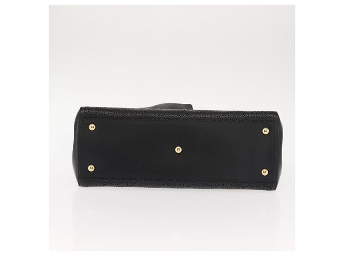 Borsa Tote Vala Chain in pelle nera e oro di Salvatore Ferragamo Auth gh1102 Nero D'oro - vista 9