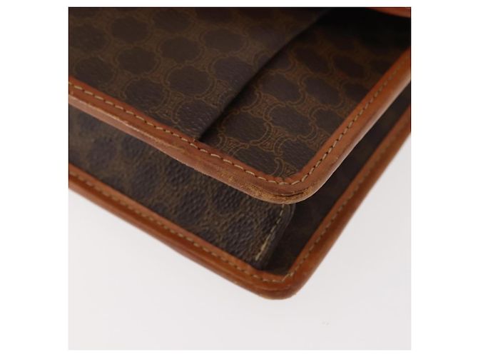 Céline Borsa a Spalla in Tela Macadam CELINE in Pelle PVC Marrone Oro Auth BA7314 D'oro - vista 11