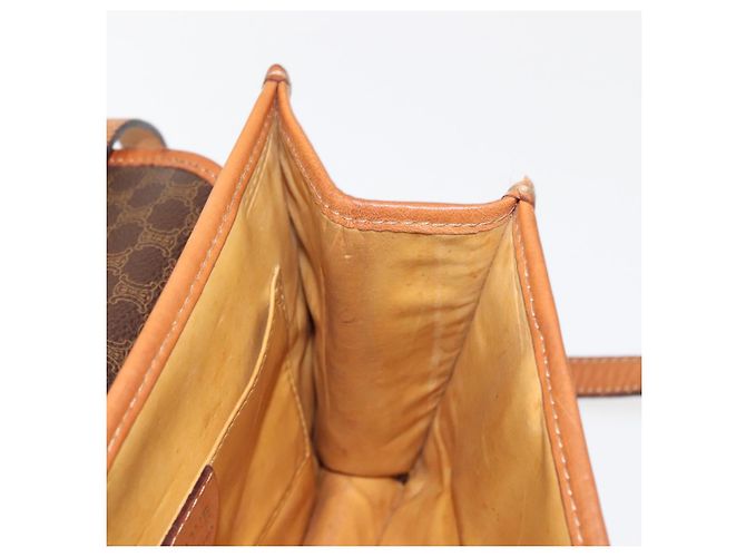 Céline Borsa a Spalla in Tela Macadam CELINE in Pelle PVC Marrone Oro Auth BA7314 D'oro - vista 18