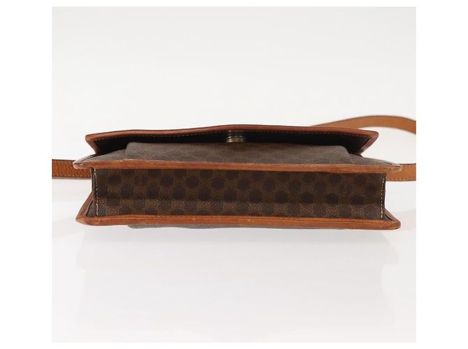 Céline Borsa a Spalla in Tela Macadam CELINE in Pelle PVC Marrone Oro Auth BA7314 D'oro - vista 9