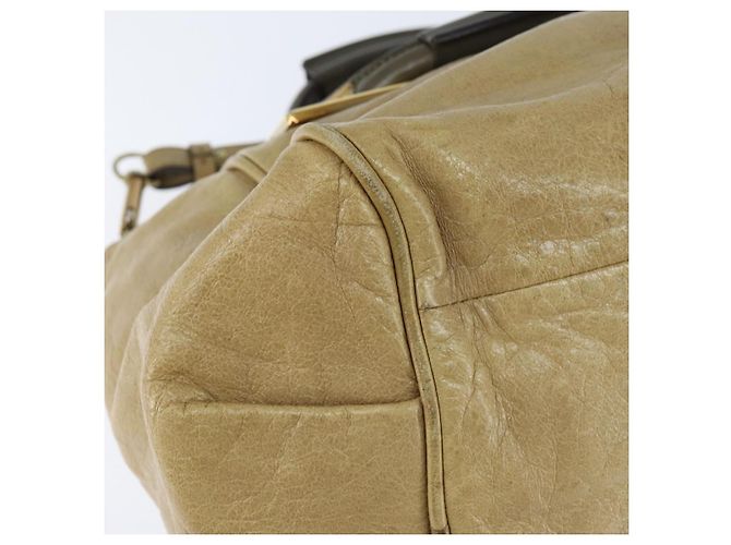 Chloé Borsa a mano in pelle Chloe Etel 2 vie beige oro Auth BA7364 D'oro - vista 14