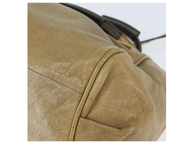 Chloé Borsa a mano in pelle Chloe Etel 2 vie beige oro Auth BA7364 D'oro - vista 15