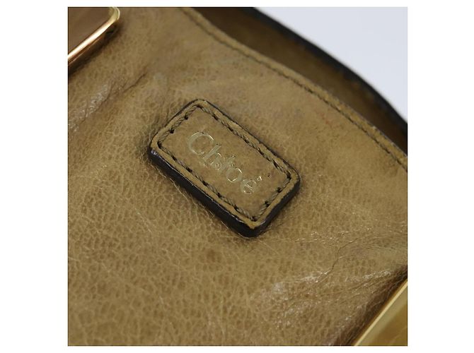 Chloé Borsa a mano in pelle Chloe Etel 2 vie beige oro Auth BA7364 D'oro - vista 16