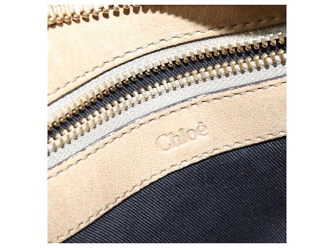 Chloé Borsa a mano in pelle Chloe Etel 2 vie beige oro Auth BA7364 D'oro - vista 17